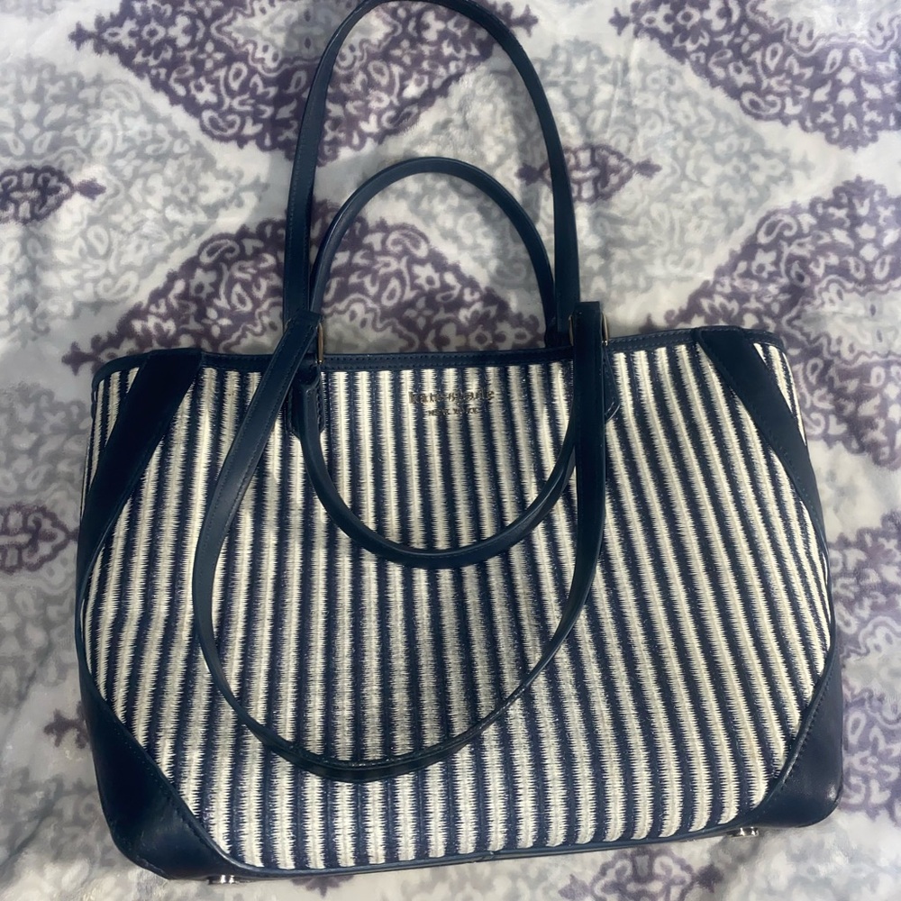 Kate Spade Buddie Stripped Straw Small Tote